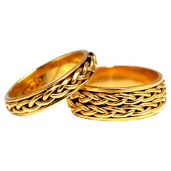 Alianzas de boda a juego de oro de 14 quilates*