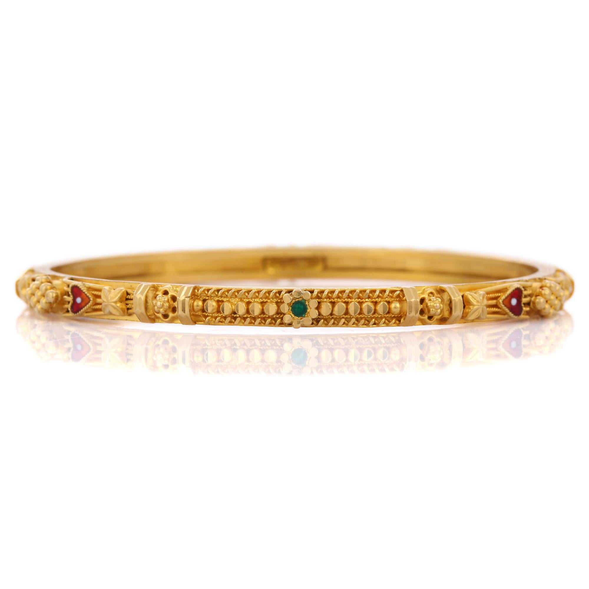 Wedding Bangle in 18K Solid Yellow Gold 