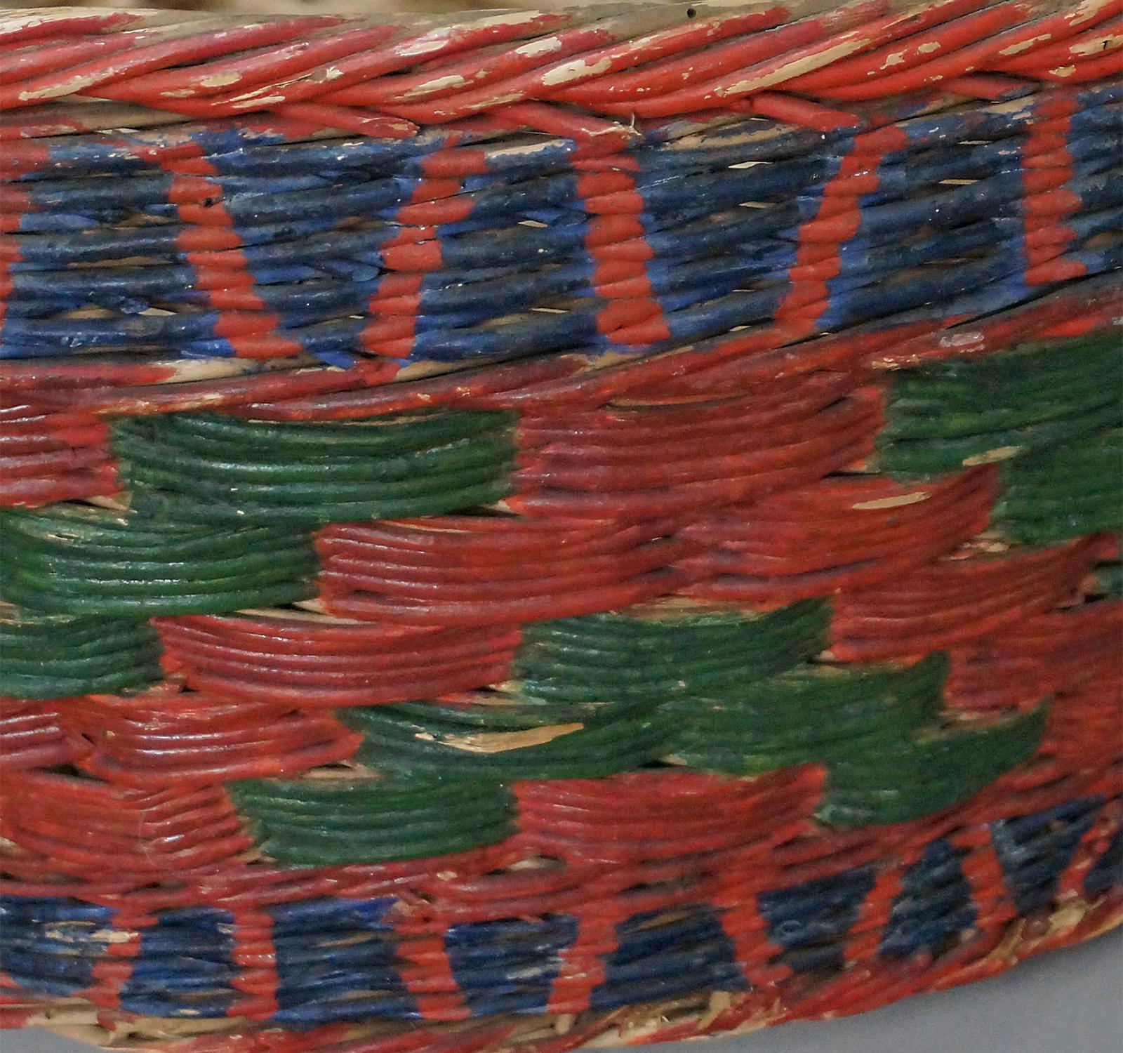 Folk Art Wedding Basket in Polychrome Paint
