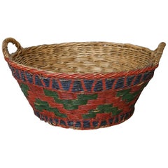Antique Wedding Basket in Polychrome Paint