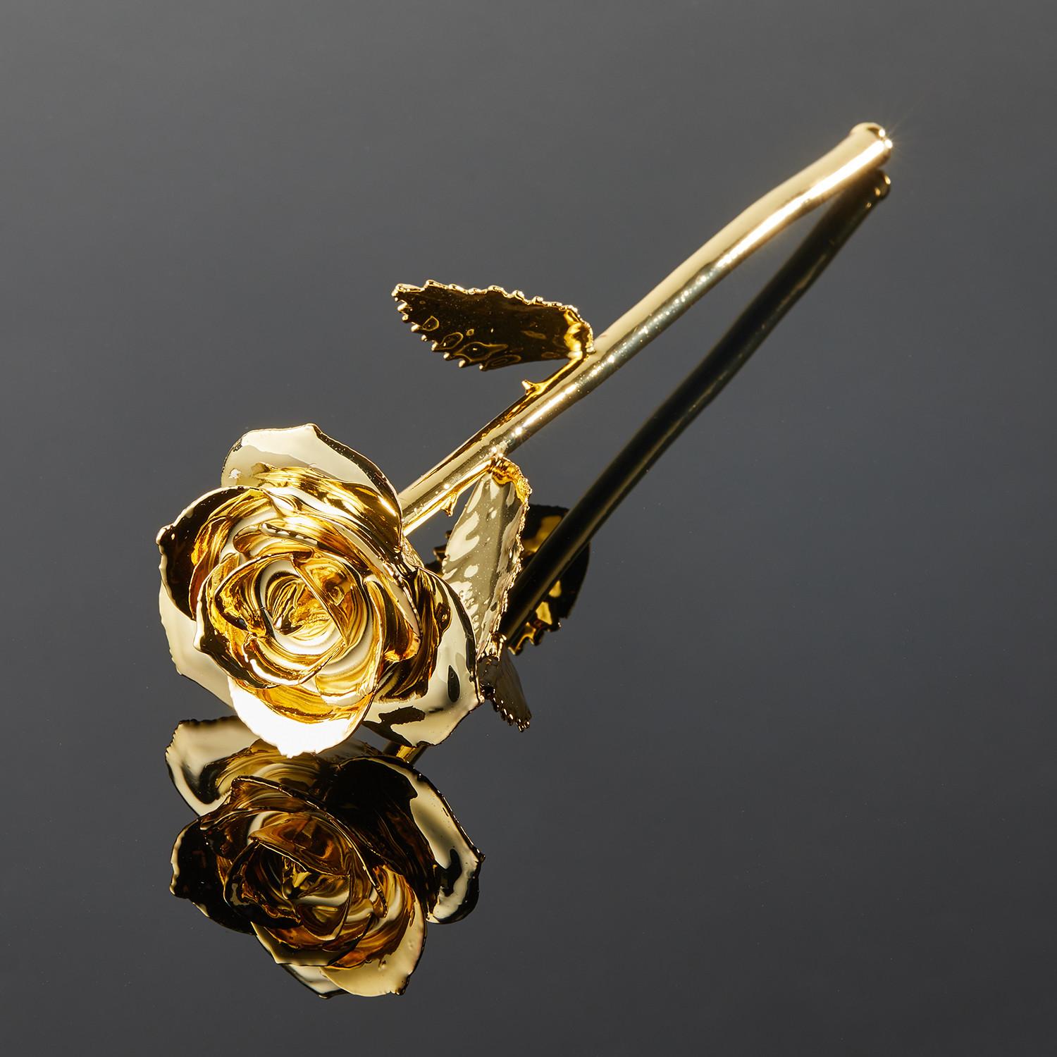 Meaning Behind The Rose. Our Wedding Bliss Eternal Rose is a frosted beauty, perfect for celebrating matrimony and brightening anyone’s day. This spectacular real rose was picked when perfect and then carefully preserved in 24k gold with a glossy
