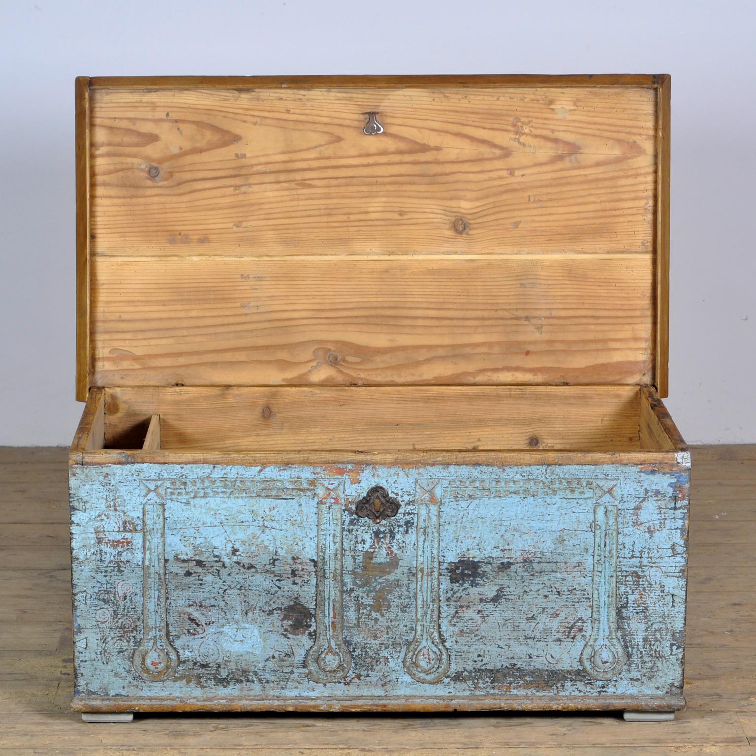 Hand-Painted Wedding Chest, Circa 1880 For Sale