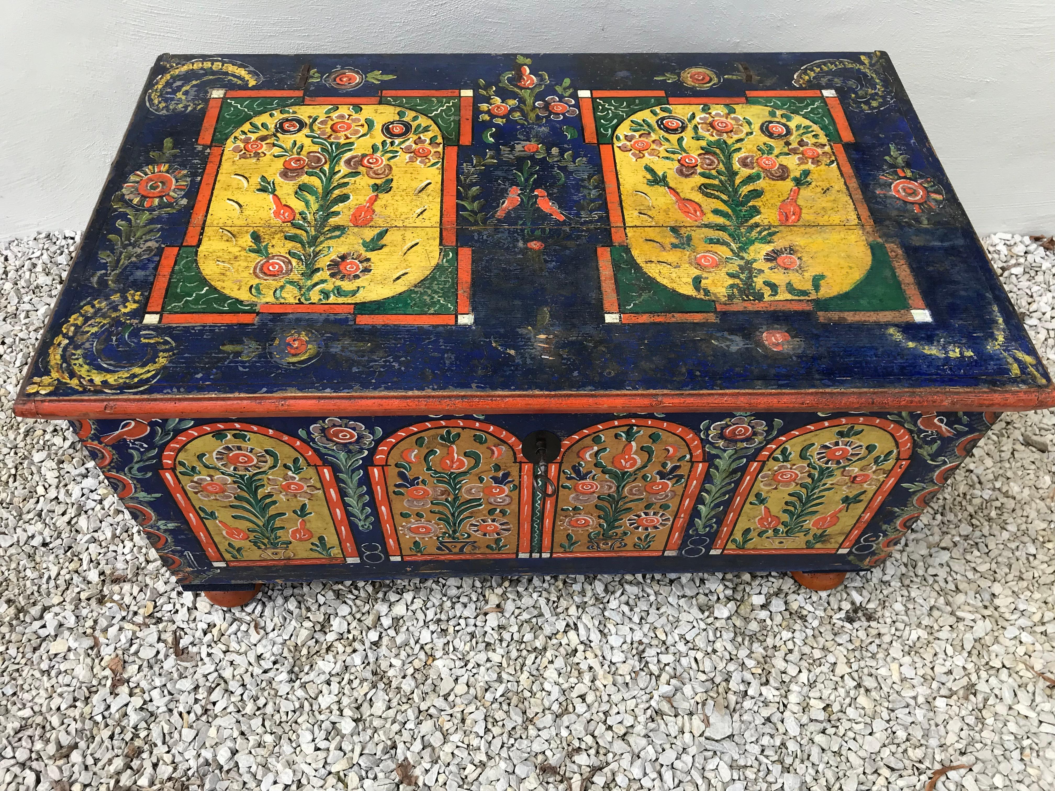 This painted chest is from Slovakia, year 1888.