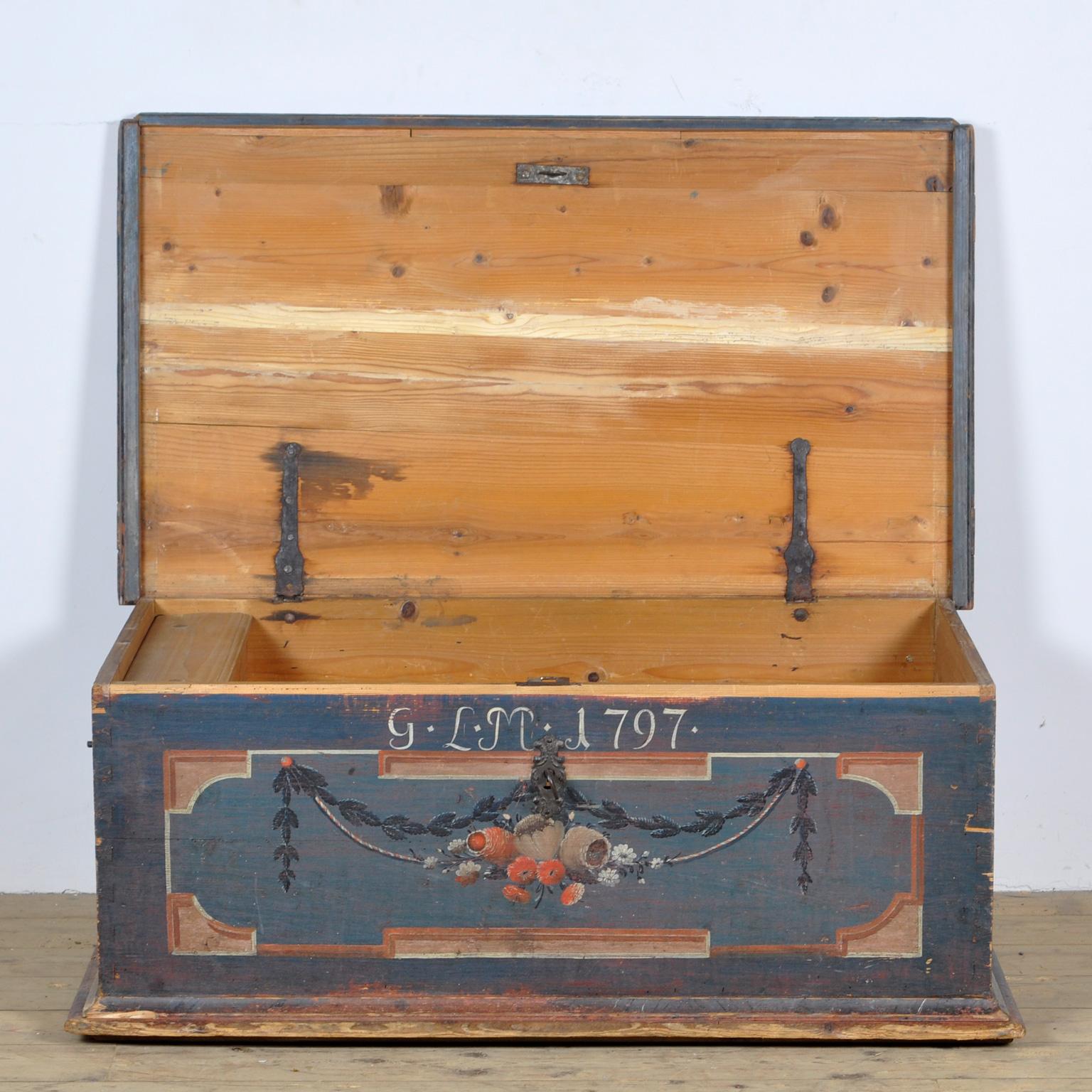 German Wedding Chest From 1797 For Sale