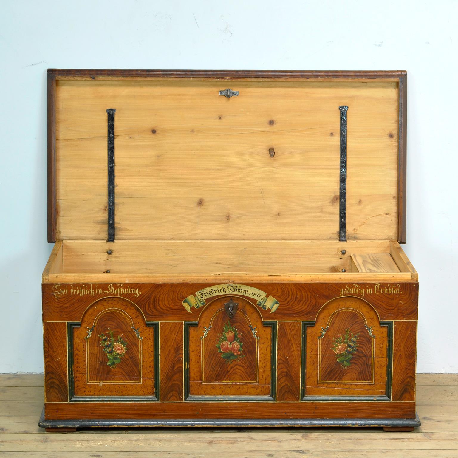 Hand-Painted Wedding Chest From 1887