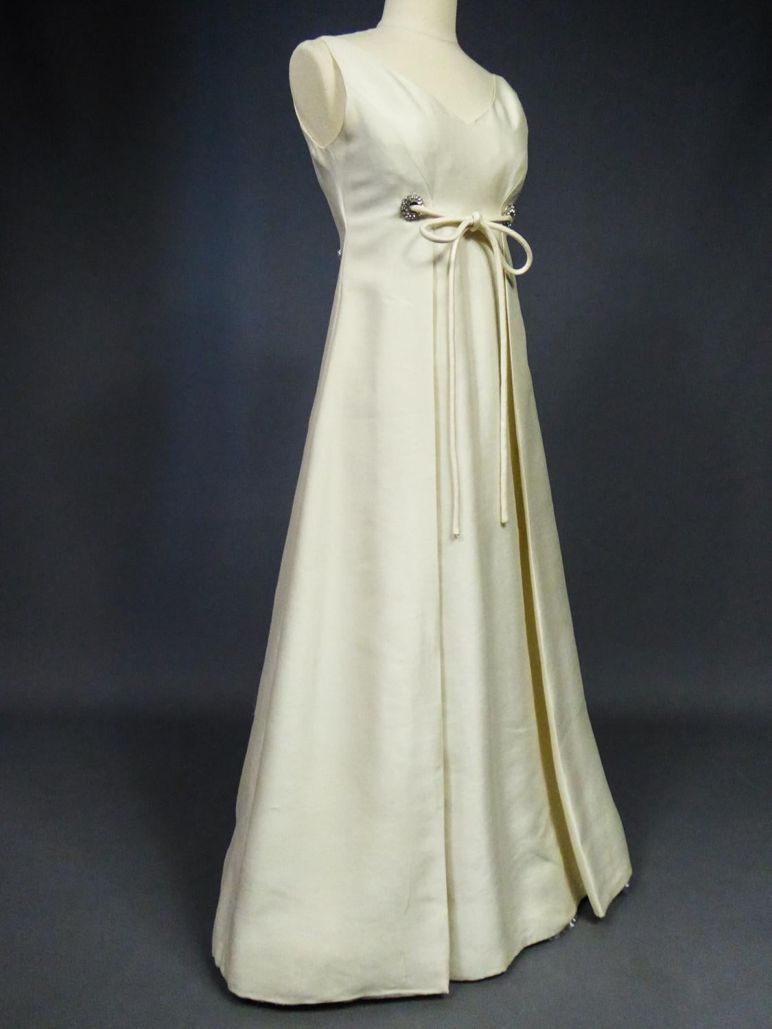 Wedding Dress in Silk Gazar and Rhinestones Circa 1965 3