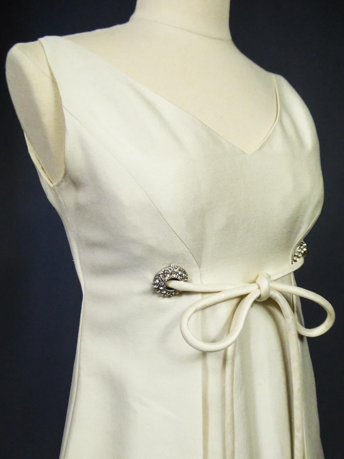 Wedding Dress in Silk Gazar and Rhinestones Circa 1965 4