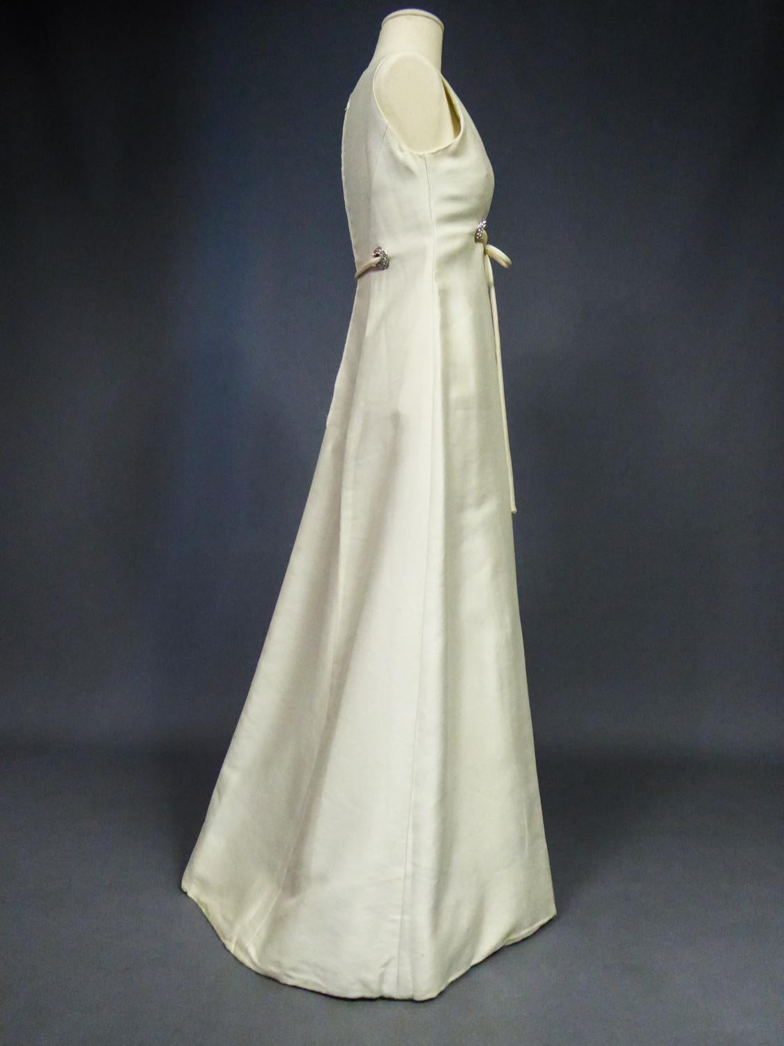 Wedding Dress in Silk Gazar and Rhinestones Circa 1965 5