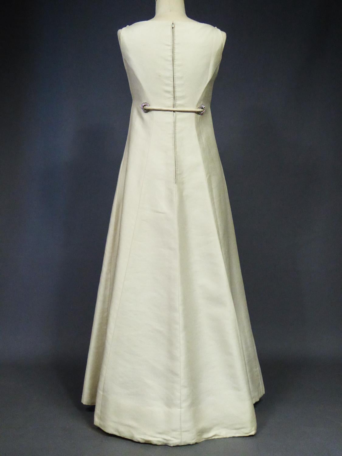Wedding Dress in Silk Gazar and Rhinestones Circa 1965 6