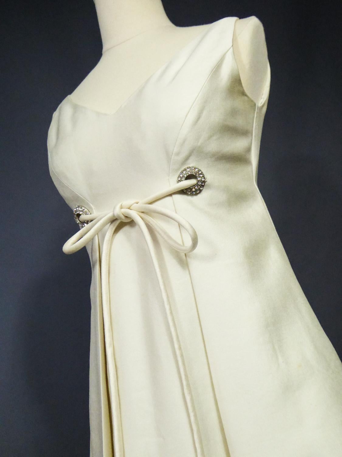 Wedding Dress in Silk Gazar and Rhinestones Circa 1965 8