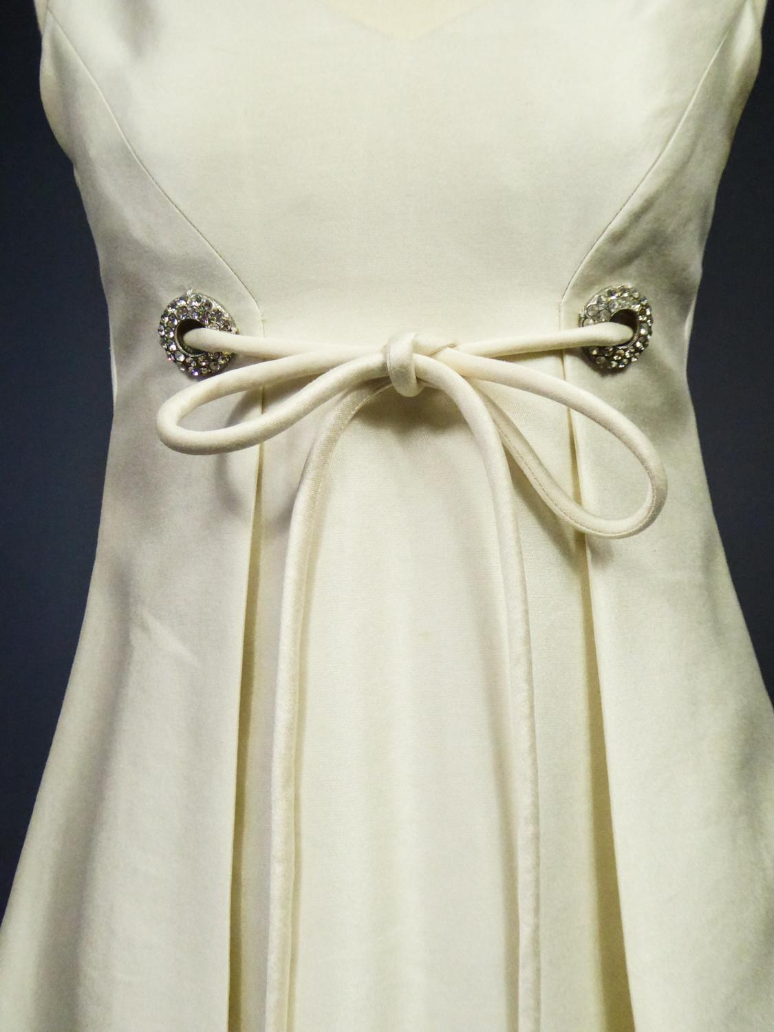 Women's Wedding Dress in Silk Gazar and Rhinestones Circa 1965