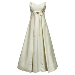 Wedding Dress in Silk Gazar and Rhinestones Circa 1965