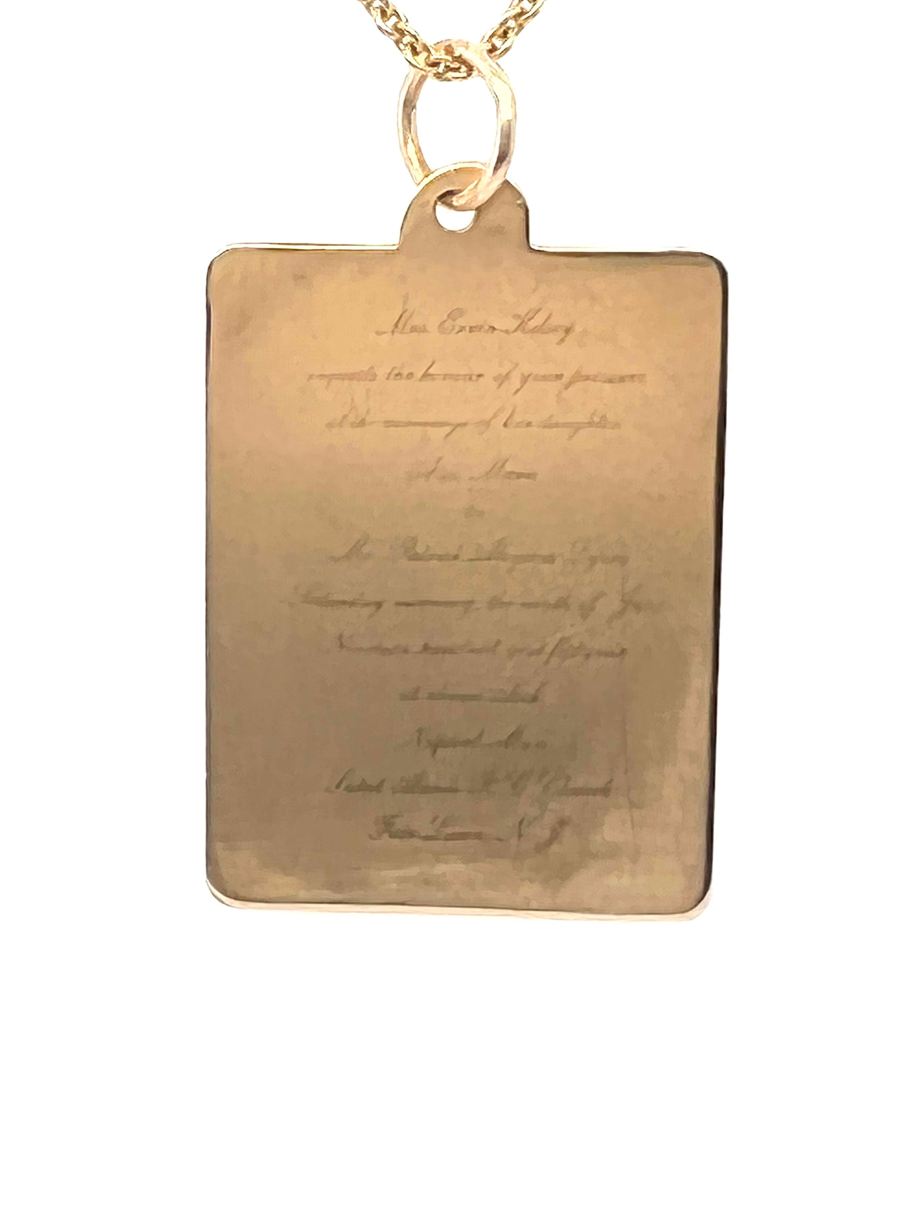 Charming charm:  A wedding invitation, with fine engraving:   