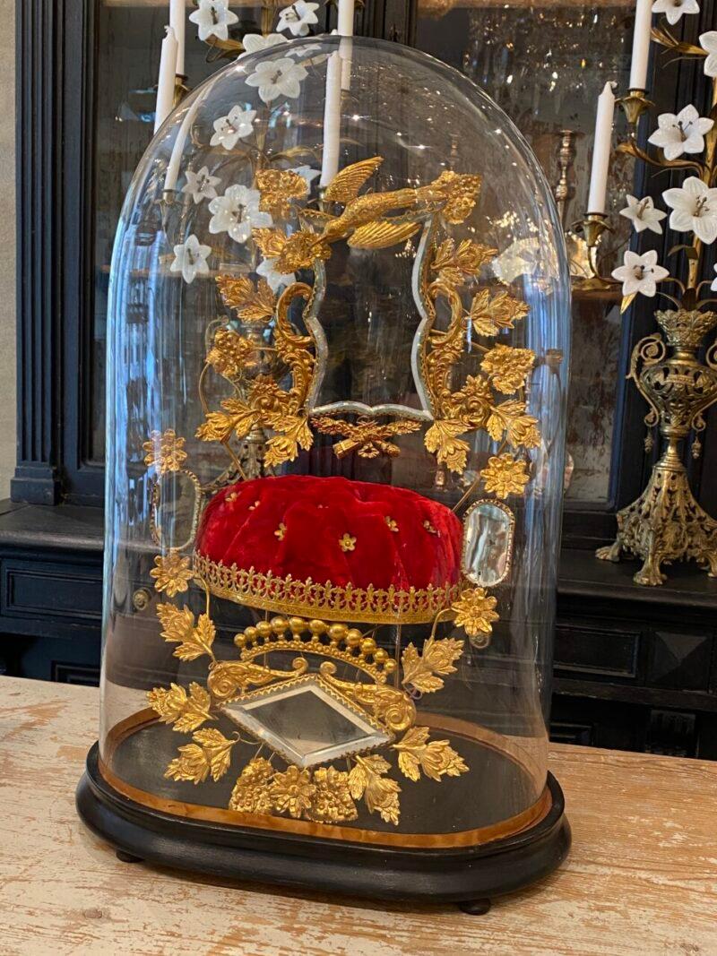 Inizio XX secolo Wedding Memento Glass Display Case-1900 France in vendita