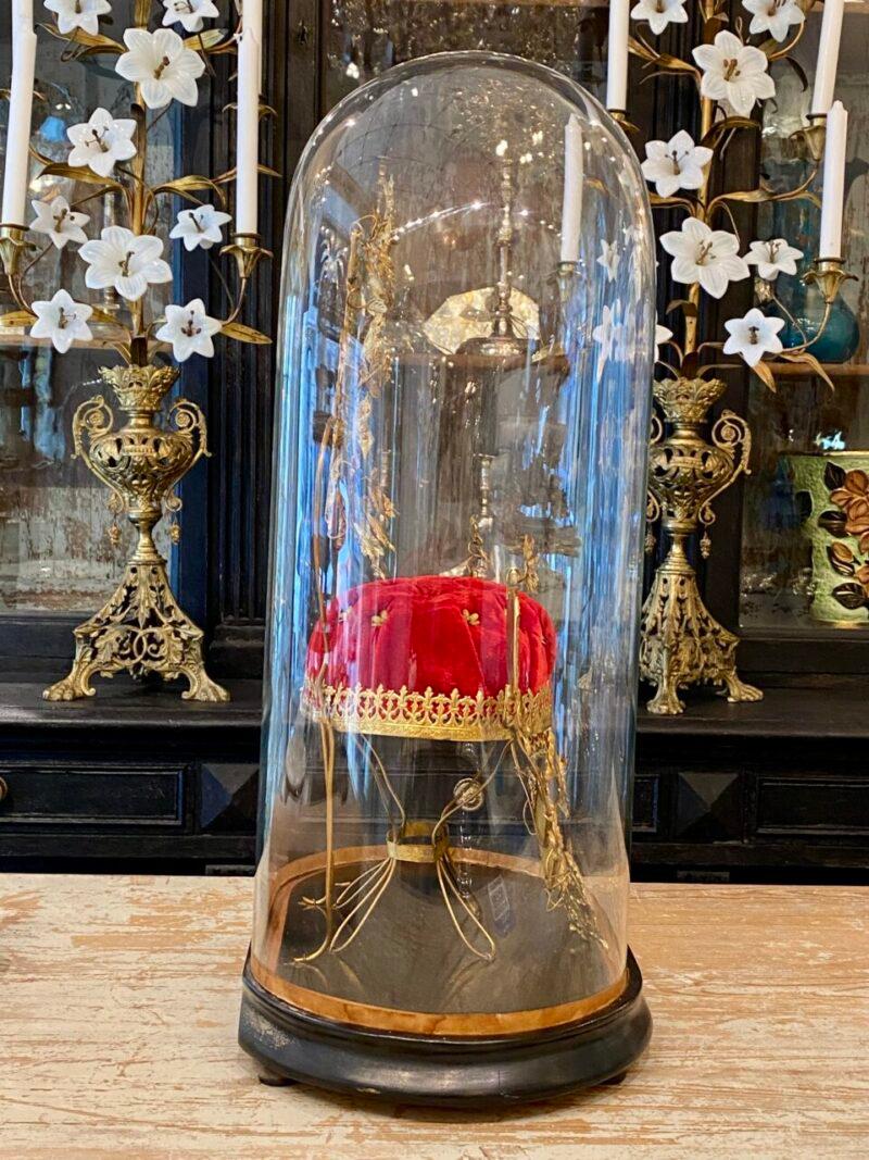 Wedding Memento Glass Display Case-1900 France in vendita 1
