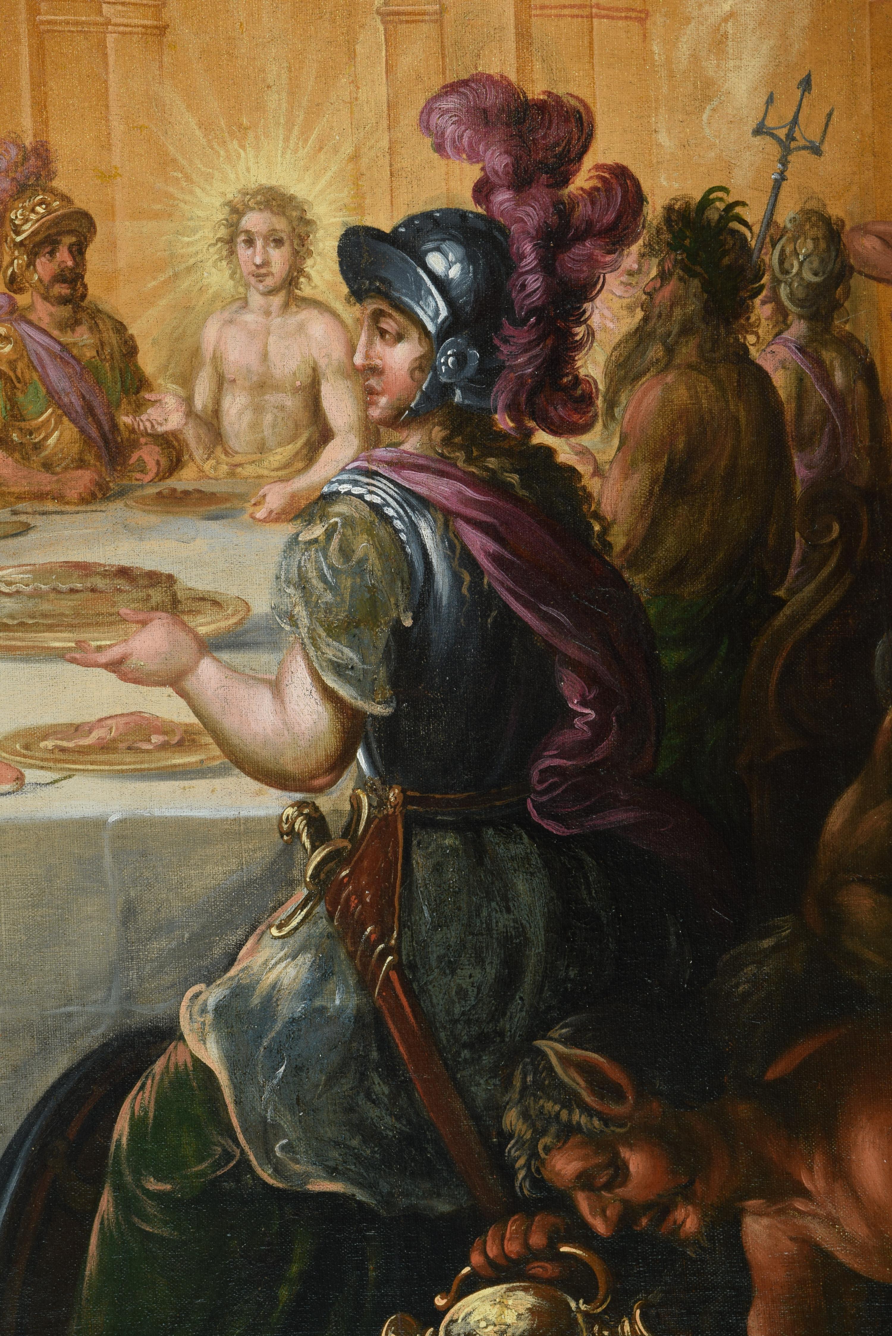 Espagnol « Le mariage de Tethys et de Peleus », huile sur toile, école de Madrid, Espagne en vente