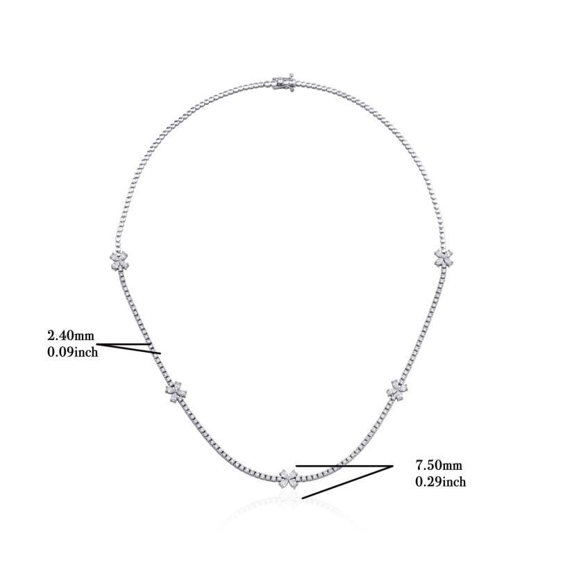 Round Cut Pear Diamond Tennis Necklace For Sale