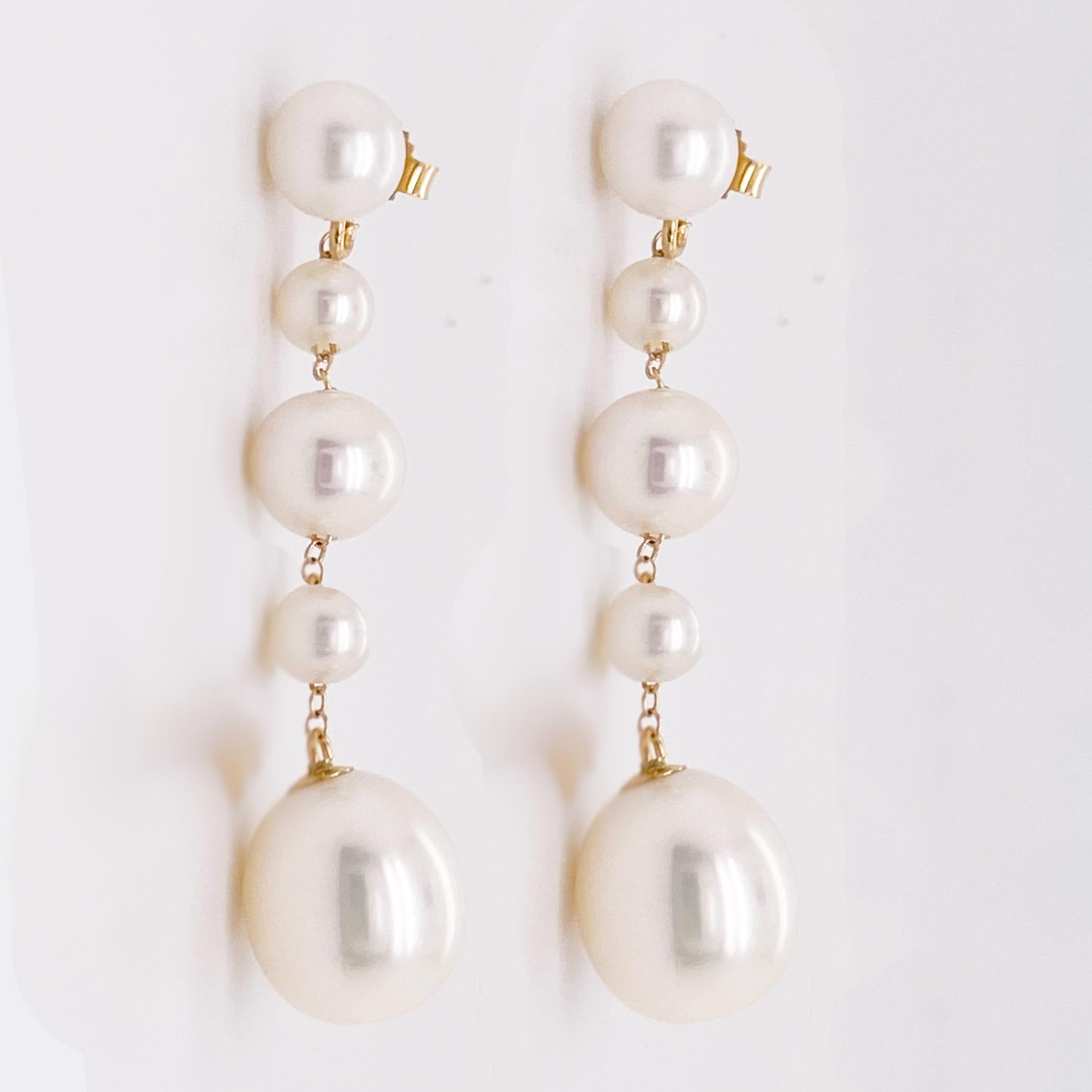 5 pearl drop earrings