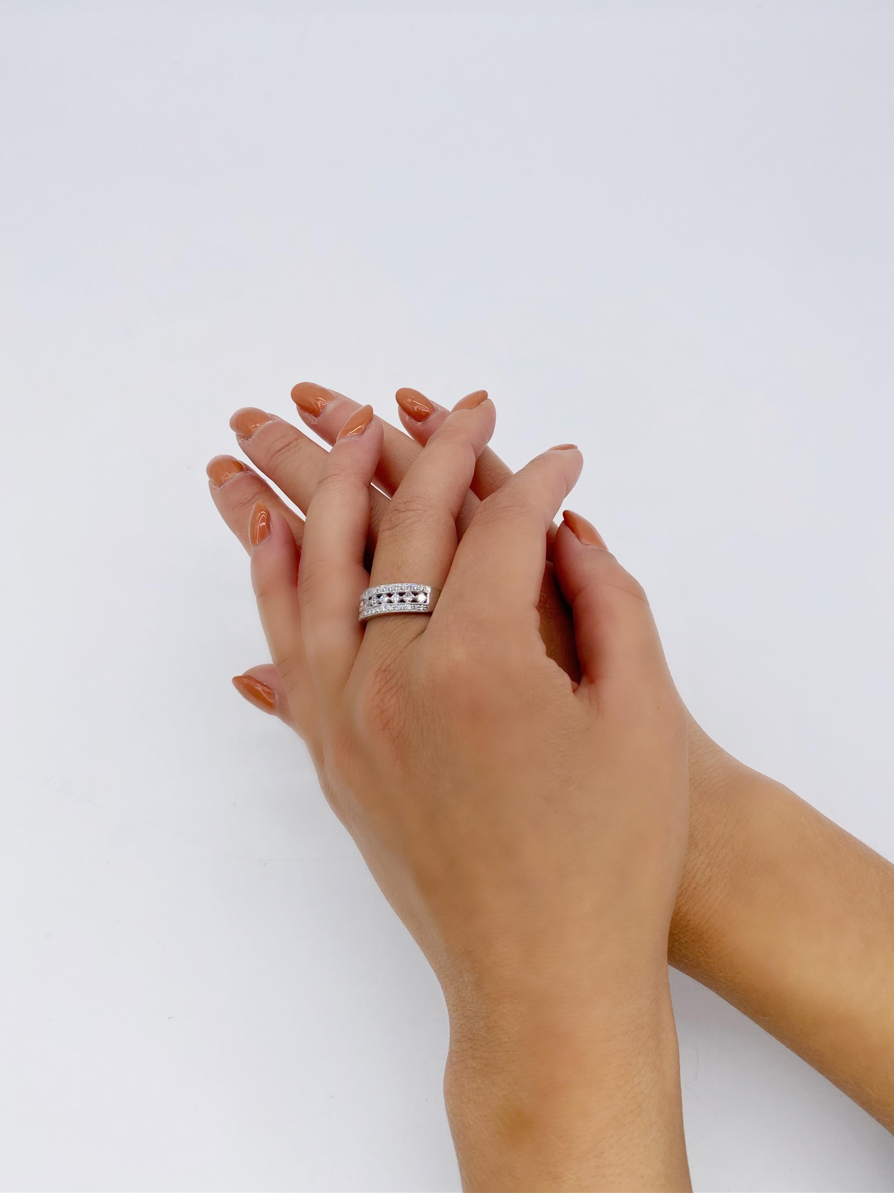 Wedding Ring Brilliant Diamonds 0.88 Carat White Gold 18 Karat In New Condition For Sale In Vannes, FR