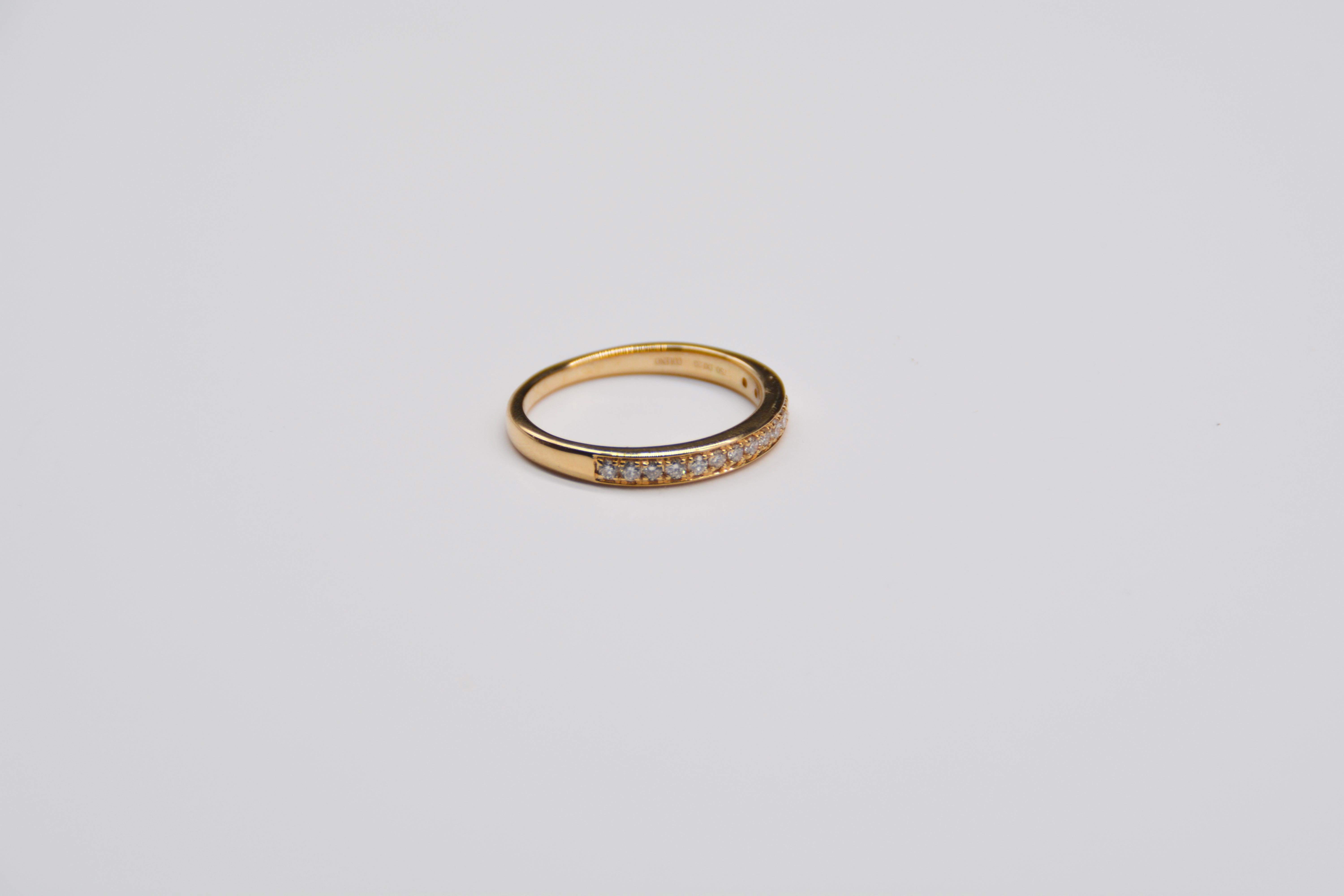 Hochzeitsring mit Diamanten aus Gelbgold im Zustand „Neu“ im Angebot in Vannes, FR