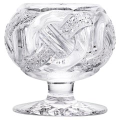 Used Wedding Ring Pattern Cut Glass Rose Bowl By J. Hoare & Co.