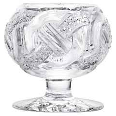 Wedding Ring Pattern Cut Glass Rose Bowl By J. Hoare & Co.