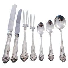 Wedding Rose by Watson Sterling Silver Flatware Set for 12 Service 75 pcs Dinner