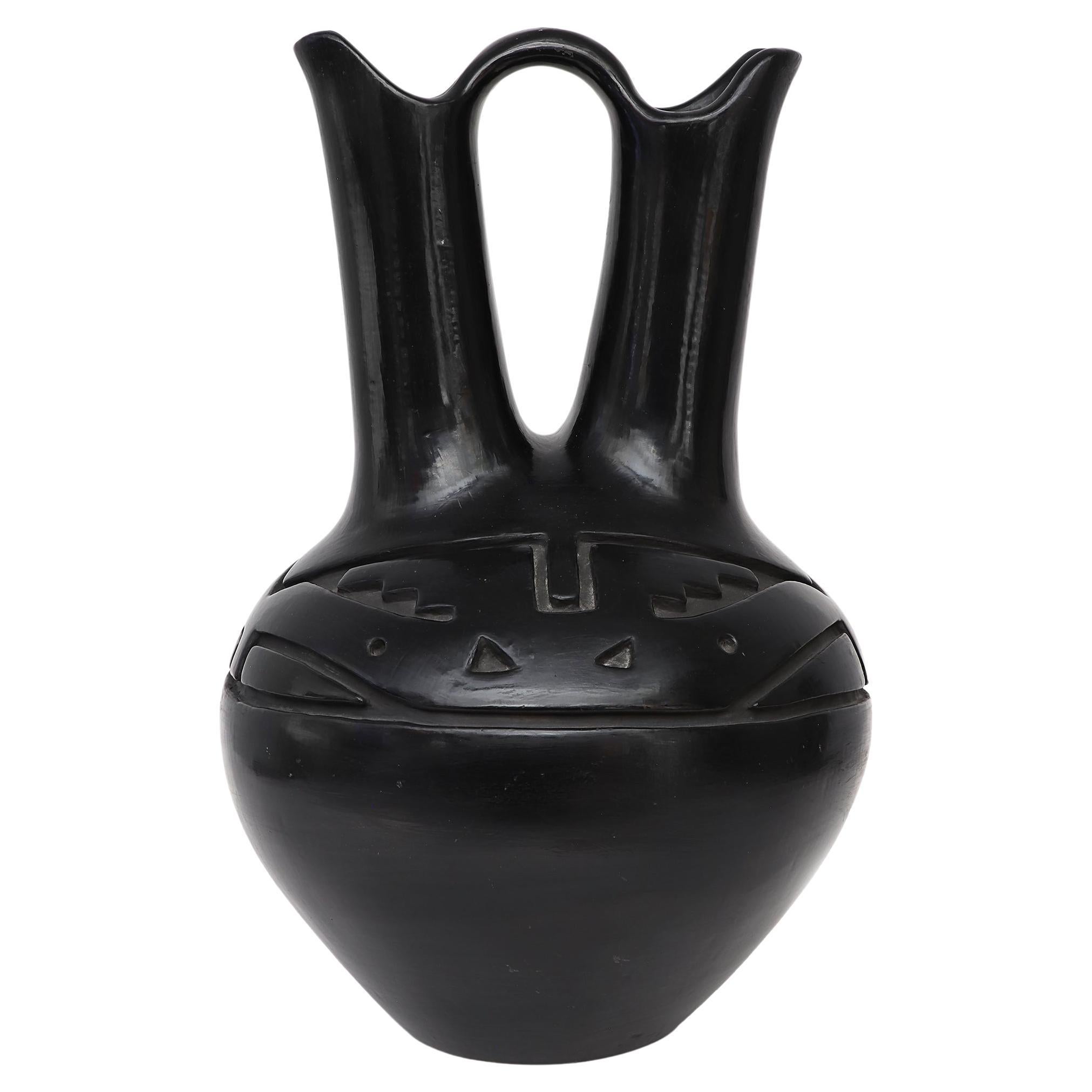 Pottery Wedding Vase, Margaret Tafoya, 1950s Santa Clara Pueblo Sculpture