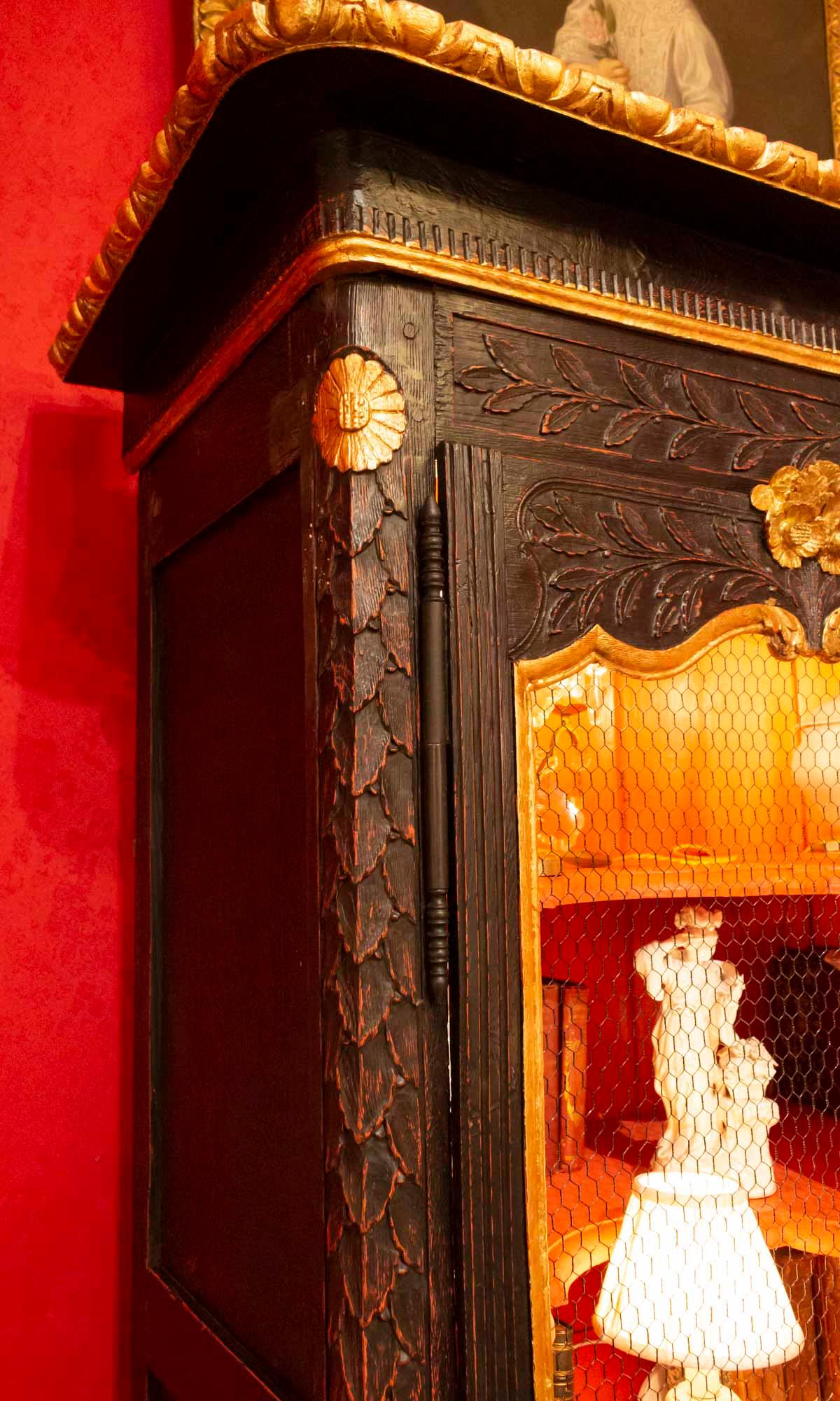 Wedding Wardrobe Transformed into a Library in Antique Oak and Gold Leaf 1