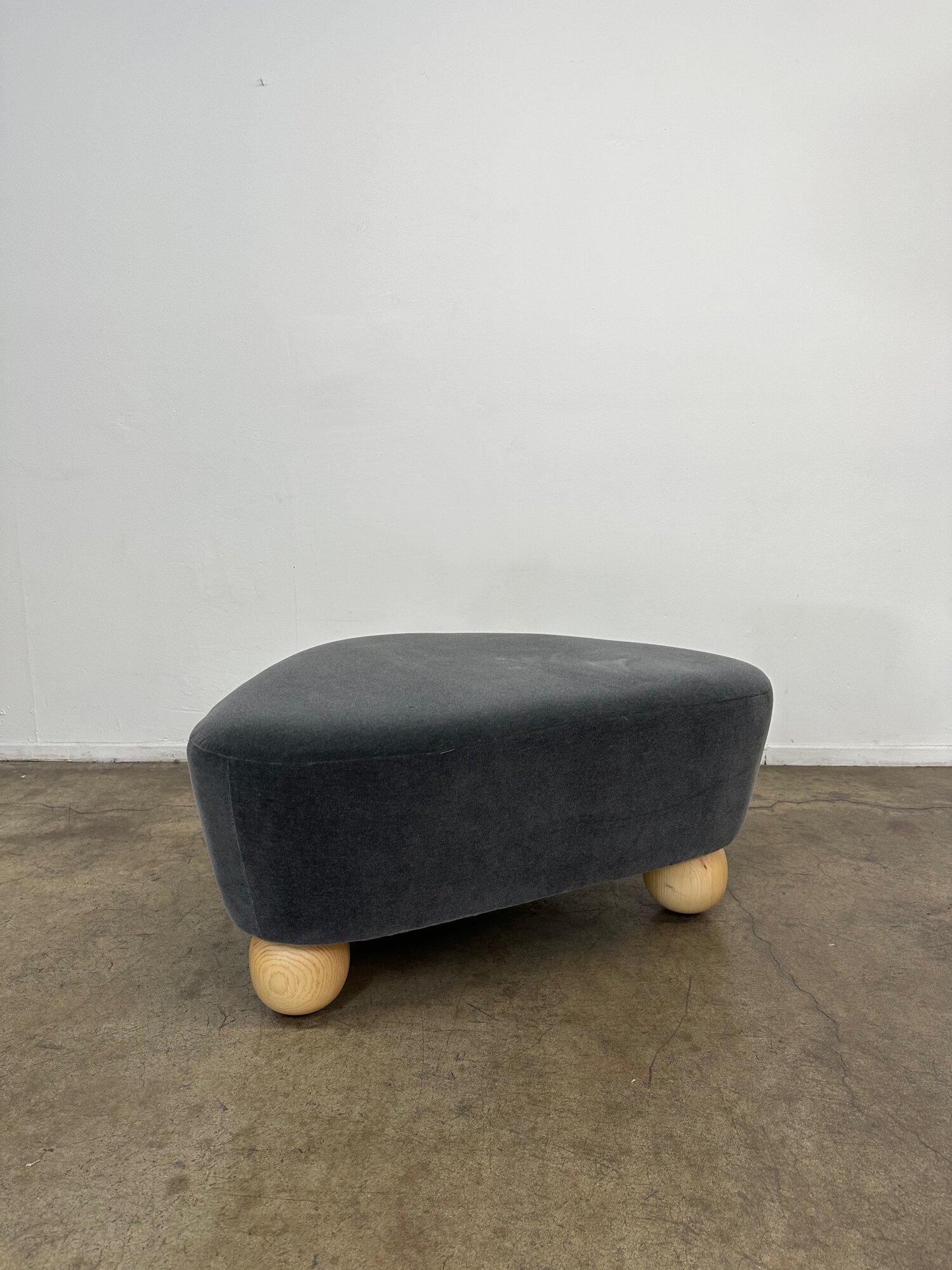 Wedge Ottoman on Hand Turned Ball Legs For Sale 8