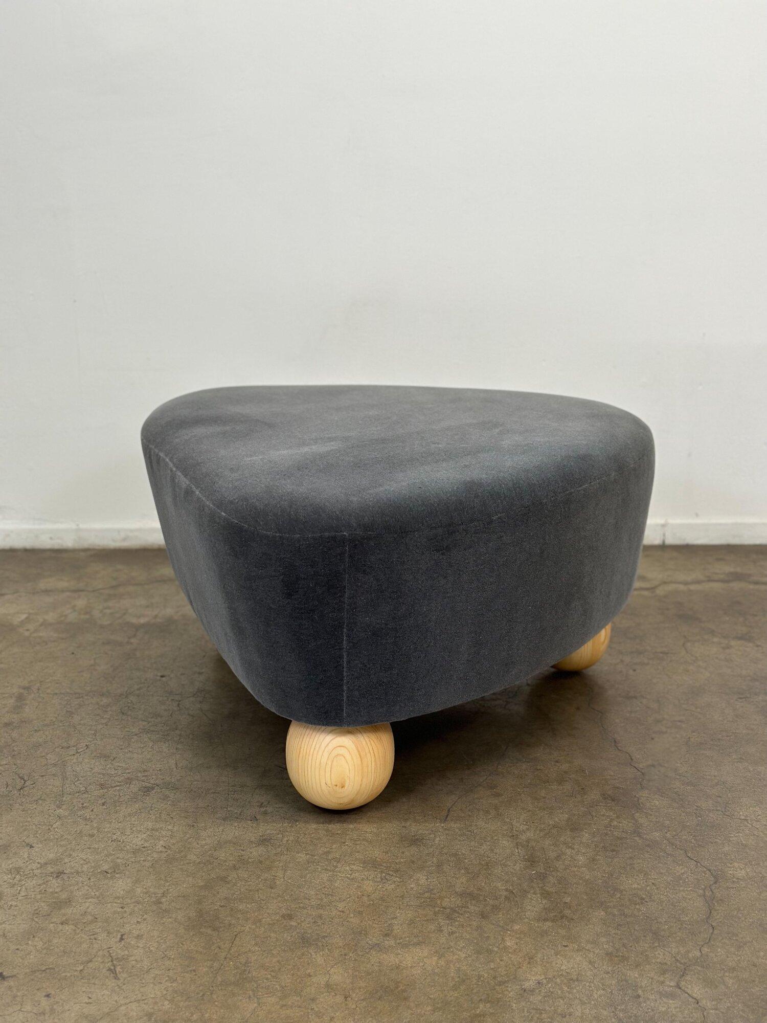 Wedge Ottoman on Hand Turned Ball Legs For Sale 10