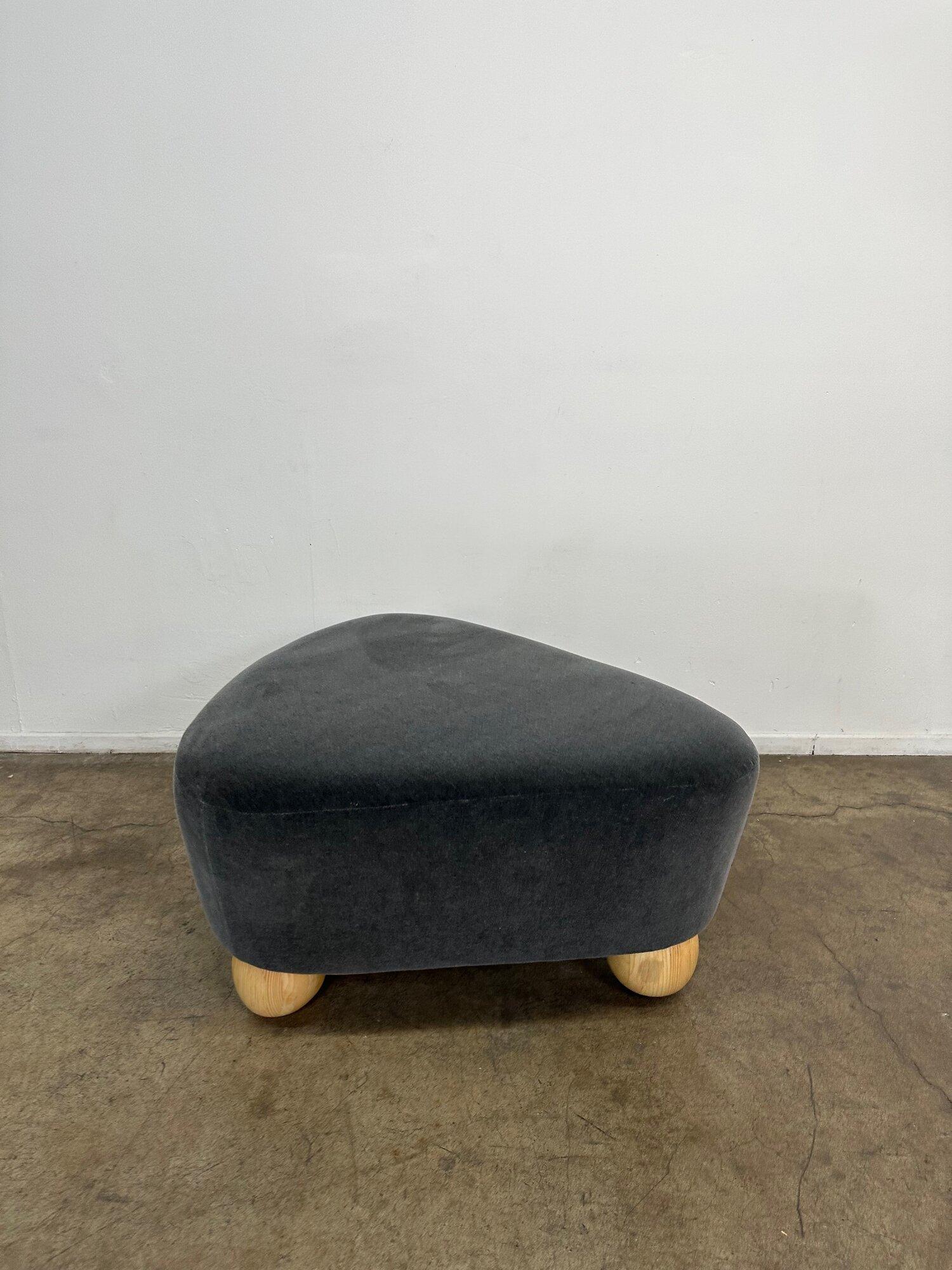 American Wedge Ottoman on Hand Turned Ball Legs For Sale