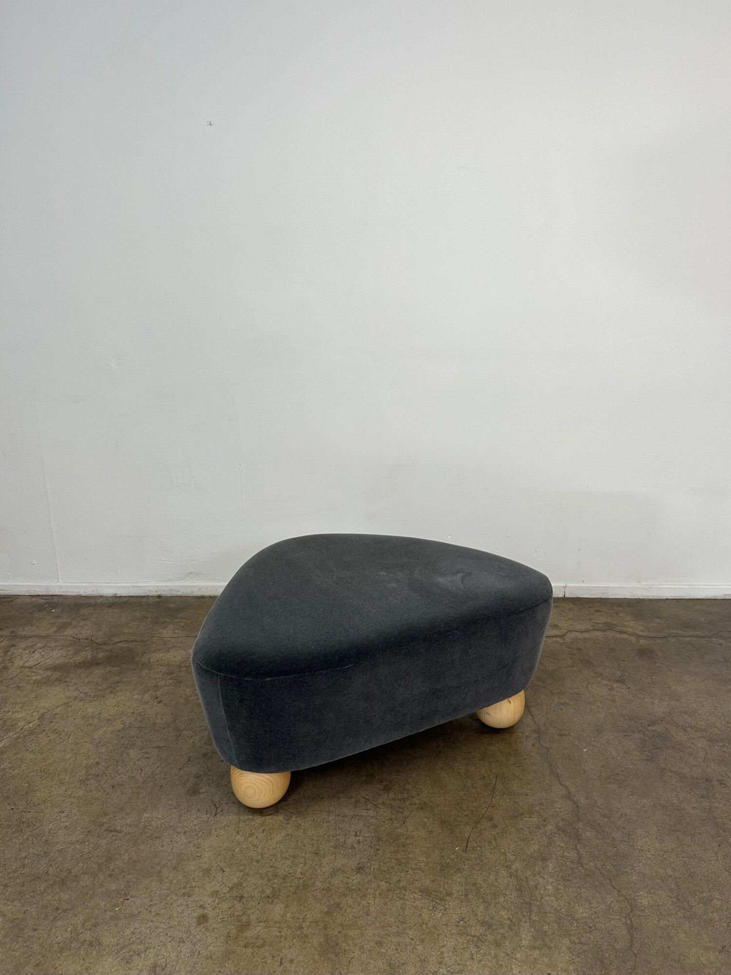 Wedge Ottoman on Hand Turned Ball Legs For Sale 2