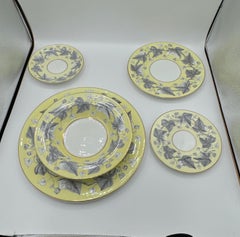 Wedgewood 6 piece Dinner Service for 12 Wedgewood 'Josephine Yellow" Bone China