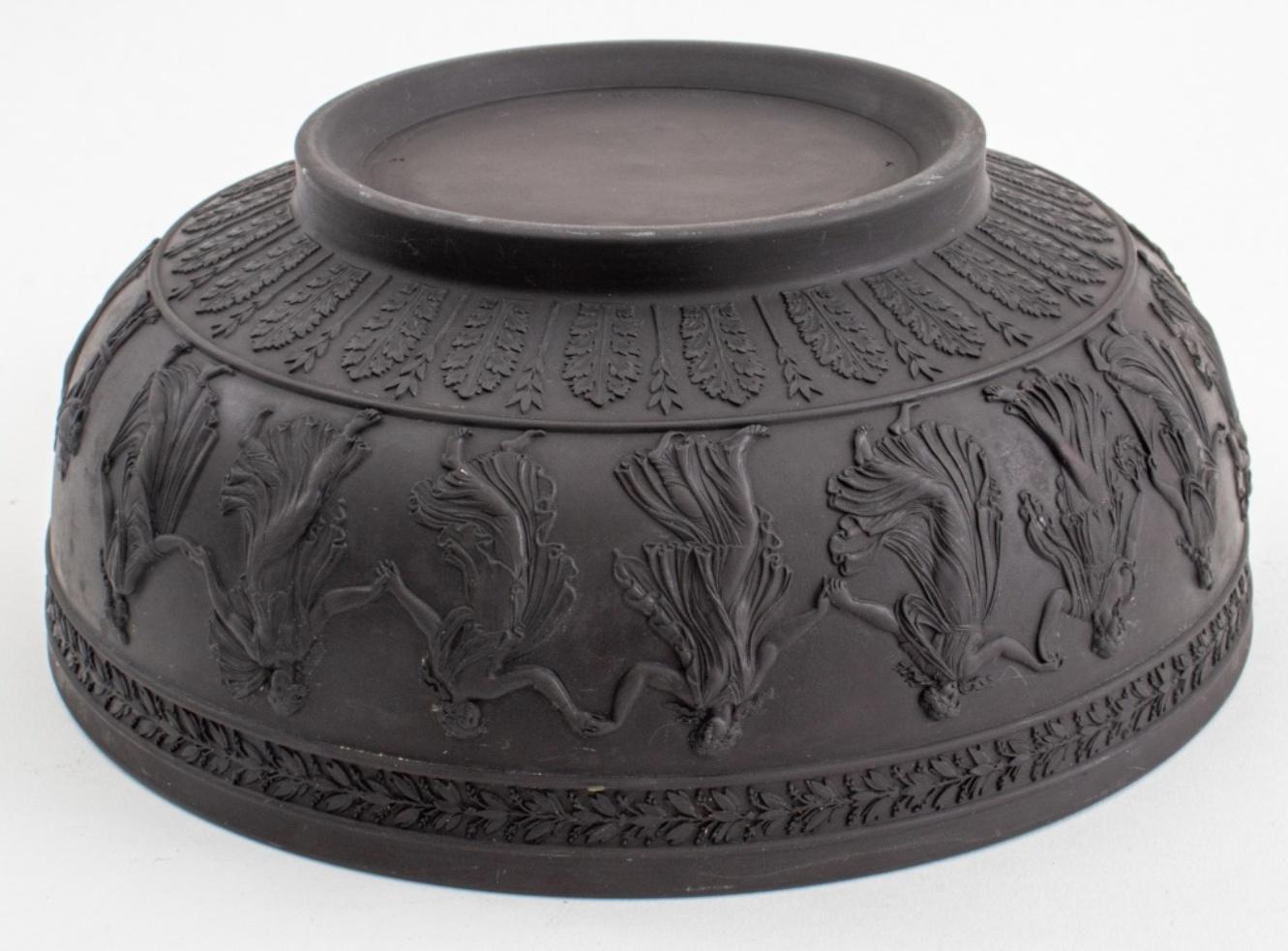 Ceramic Wedgewood Black Basalt Jasperware Fruit Bowl