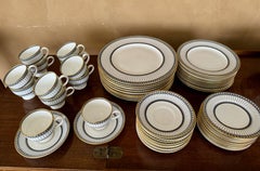 Wedgewood Black "Colonnade" Bone China Dinner Service for 12