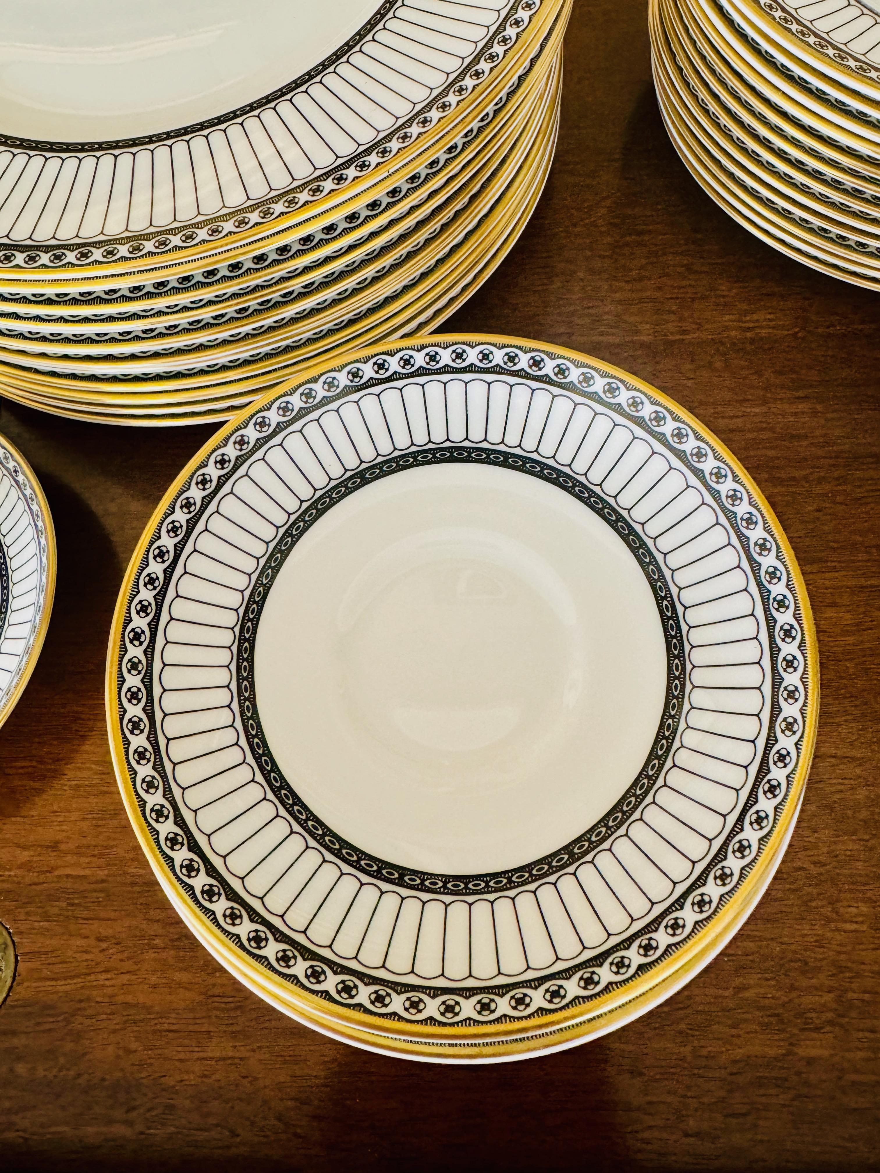 Wedgewood Vajilla de porcelana de hueso negra 