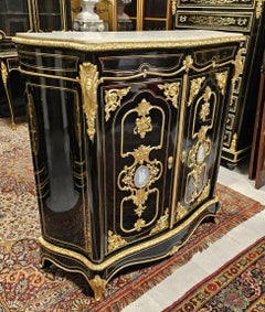 Wedgewood Boulle Marquetry Style French Cabinet Napoleon III