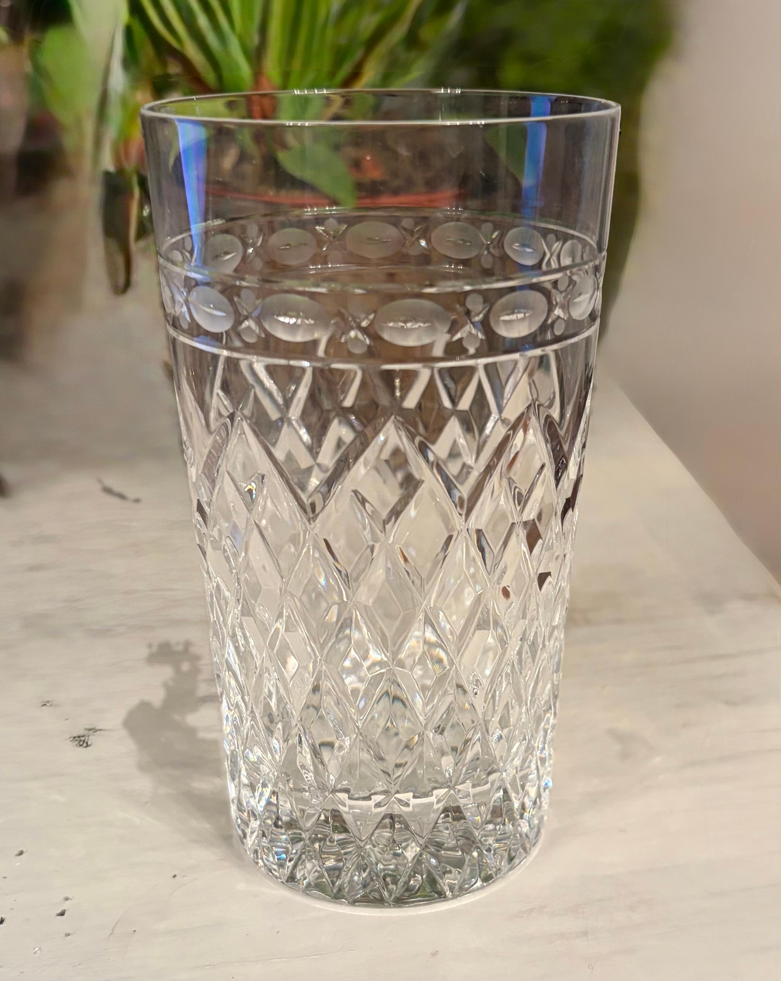 Wedgewood "Cheslyn" Crystal 5oz Tumblers with Diamond Cut Pattern; Set of 8