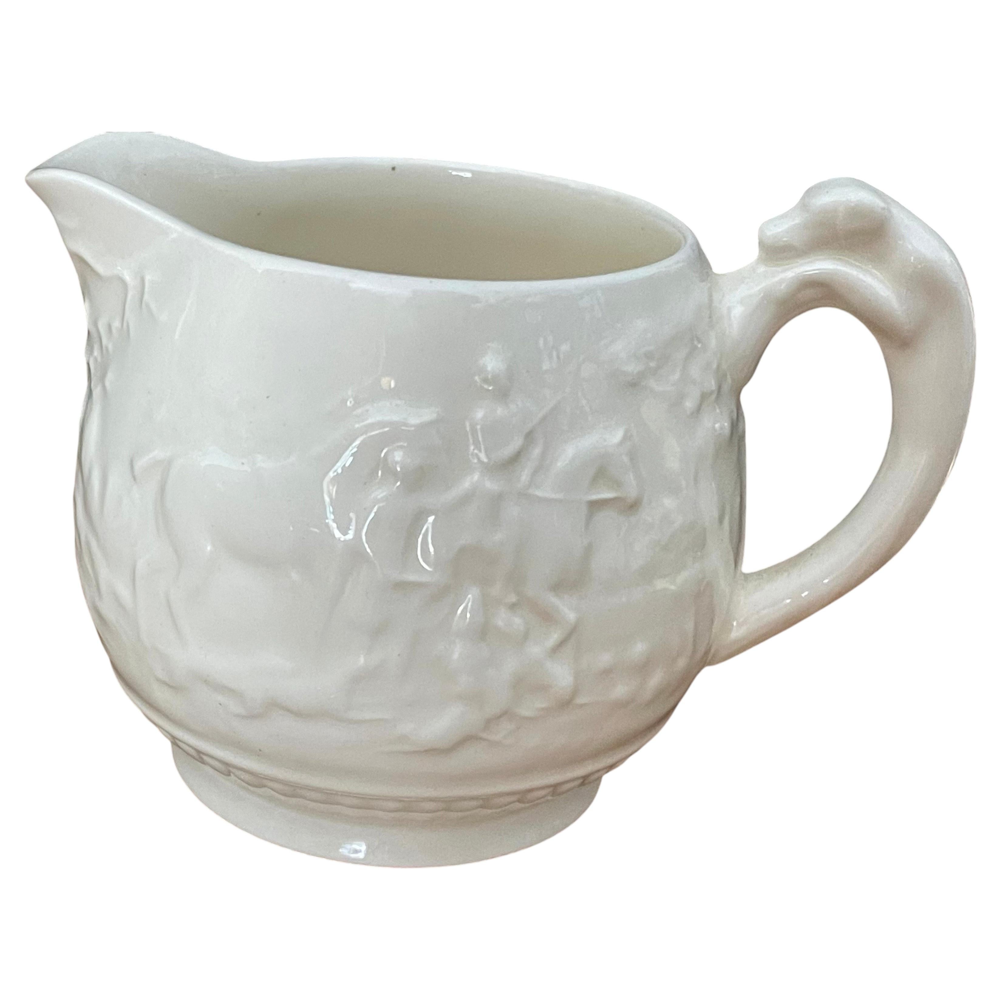 Wedgewood Devonshire Off-White Embossed Classical Hunting Creamer Cream Pitcher