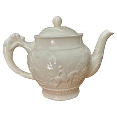 Wedgewood Devonshire Off-White Embossed Neoclassical Hunting Scene Teapot