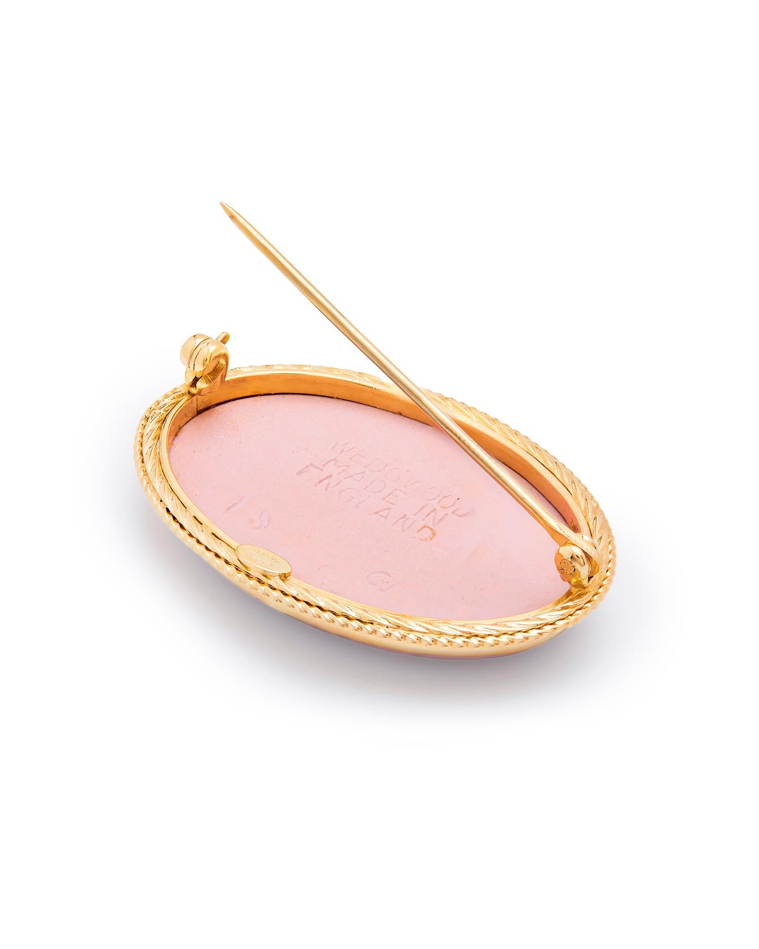 Wedgewood Gold Cameo-Brosche im Zustand „Gut“ im Angebot in Addlestone, GB