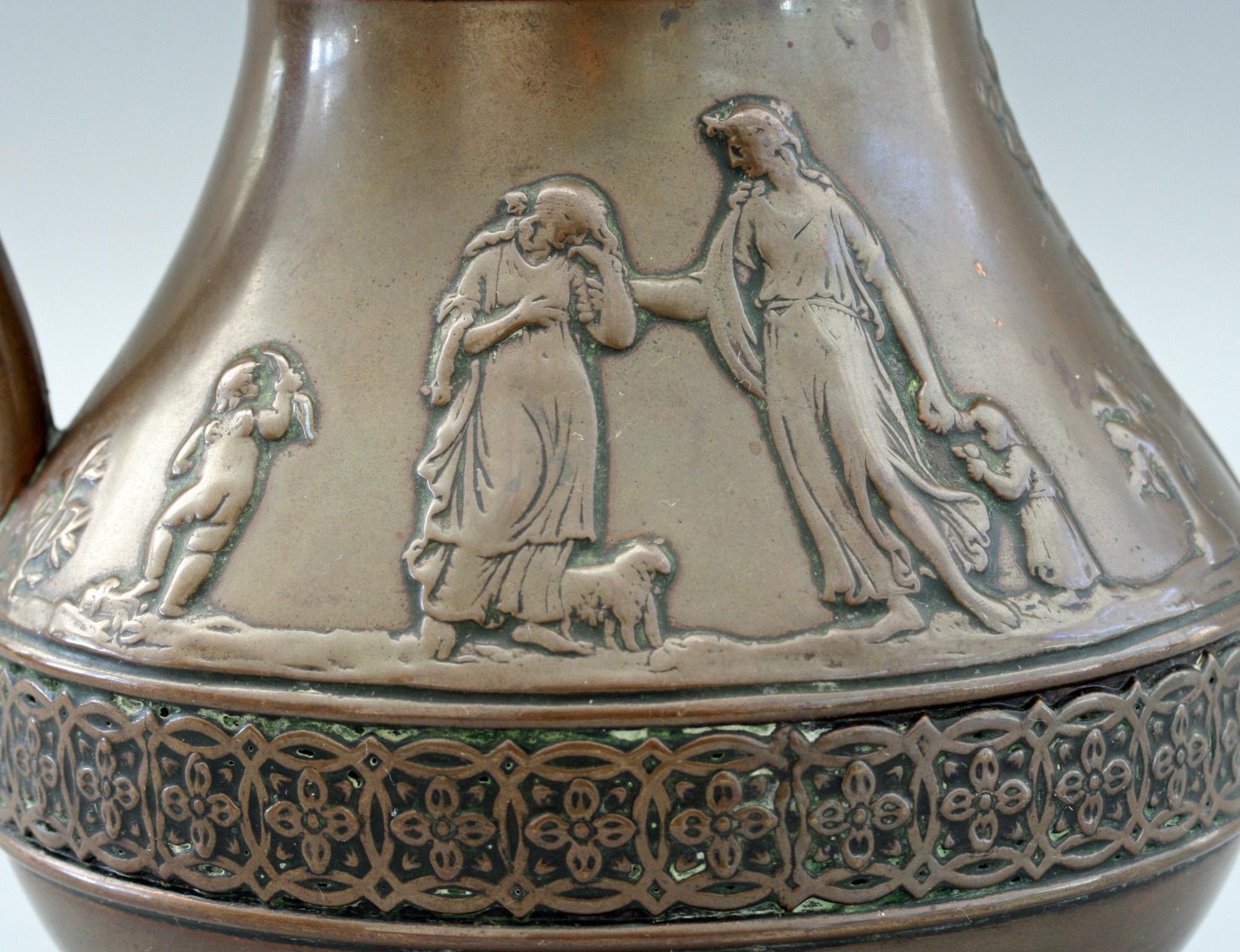 Wedgood Rare Copper Dipped Jasperware Jug with Classical Figures 4