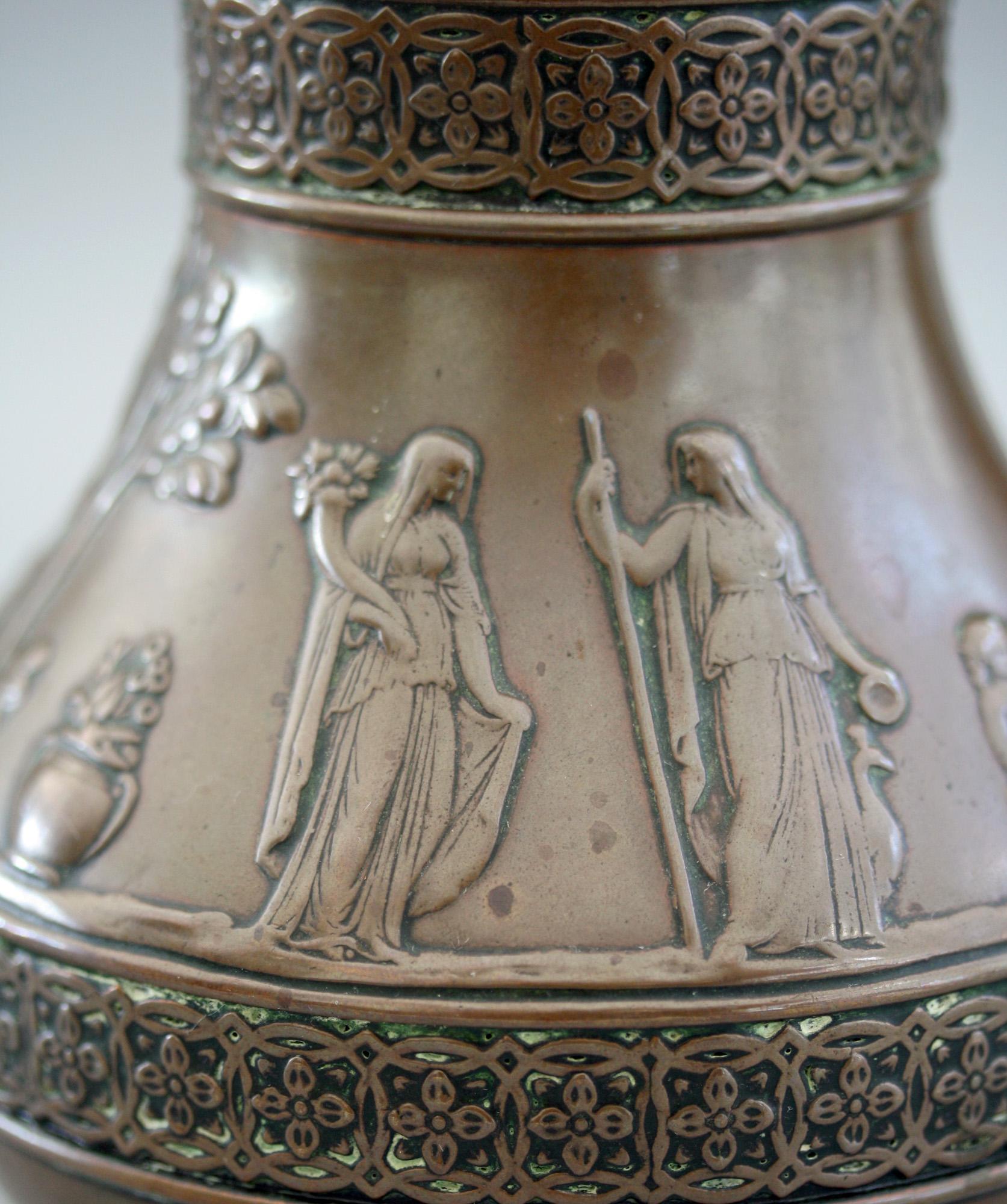 Wedgood Rare Copper Dipped Jasperware Jug with Classical Figures In Good Condition In Bishop's Stortford, Hertfordshire