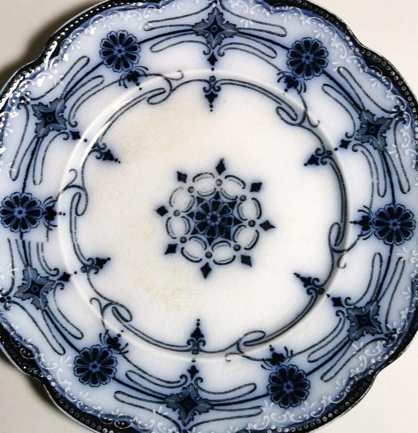 10 assiettes à dessert anglaises Wedgwood design « Burleigh » décorées de vaisselle bleue en vente 5