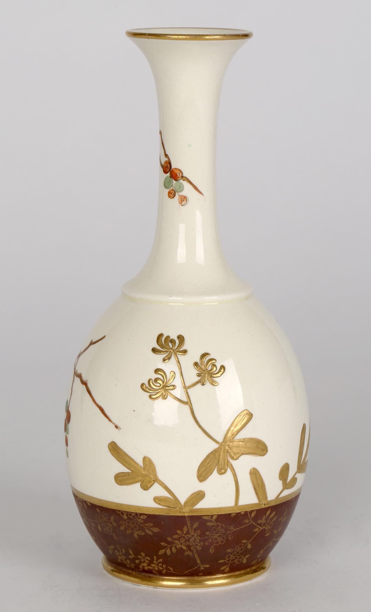Wedgwood Aesthetic Movement Japonesque Taste Bird Painted Vase 4