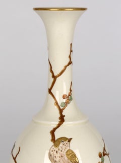 Wedgwood Aesthetic Movement Japonesque Taste Bird Painted Vase