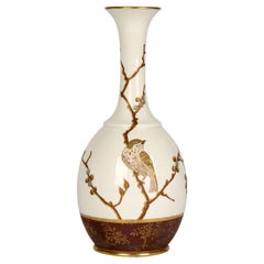 Wedgwood Aesthetic Movement Japonesque Taste Bird Painted Vase