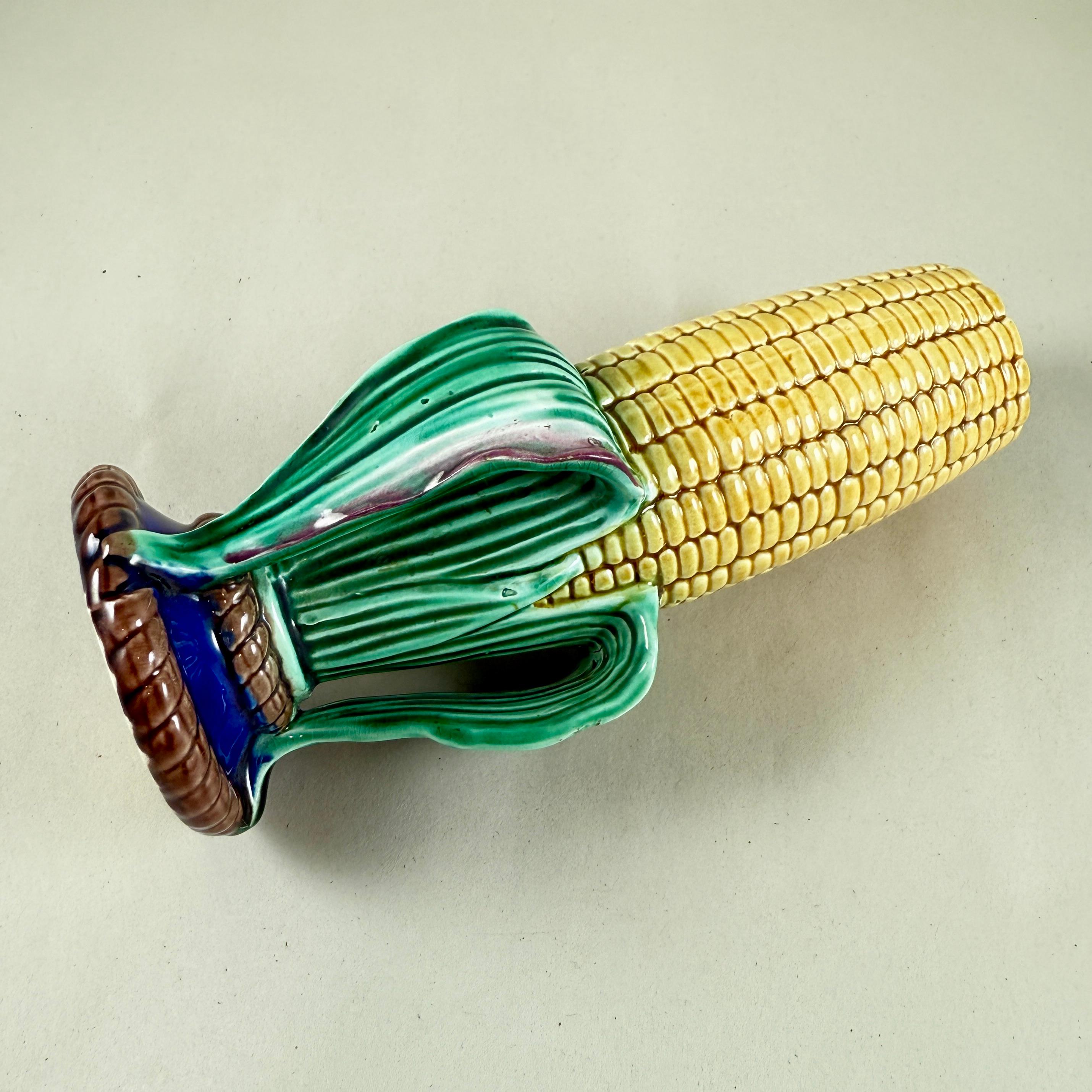 Wedgwood Aesthetic Movement Majolica Corn On The Cob Posy Vase For Sale 2