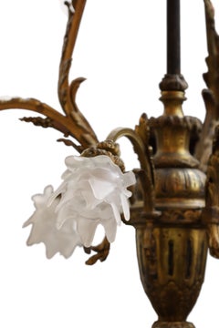 Araña de seis luces de Wedgwood y bronce dorado